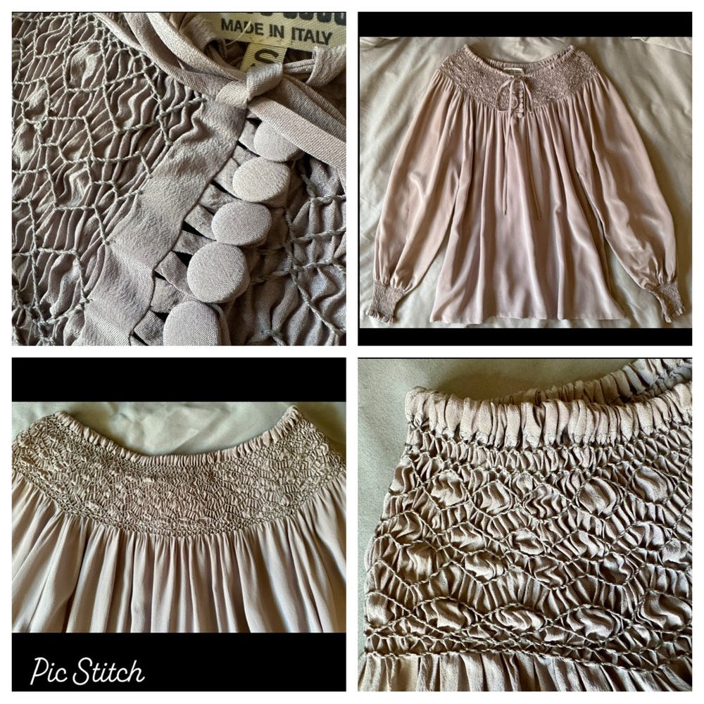 Vintage ROBERTO CAVALLI 70s Boho Blouse S M Shirt Penny Lane Hippie Peasant 80s - Picture 6 of 7